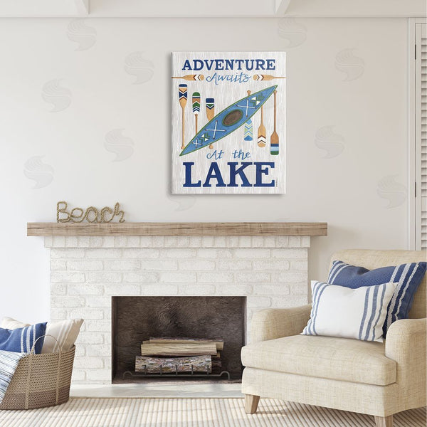 Stupell Industries Deb Strain | Adventure Awaits Lakehouse Wall Art