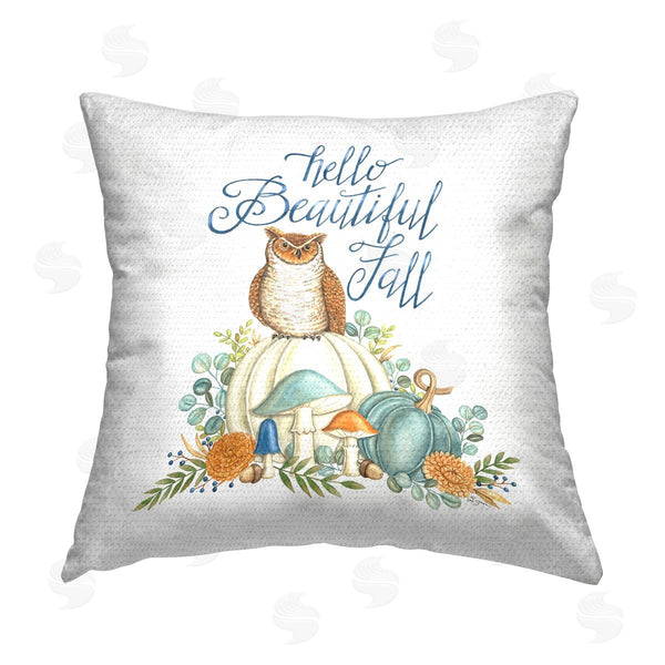 Stupell Industries Deb Strain | Beautiful Fall Owl Printed Throw Pillow