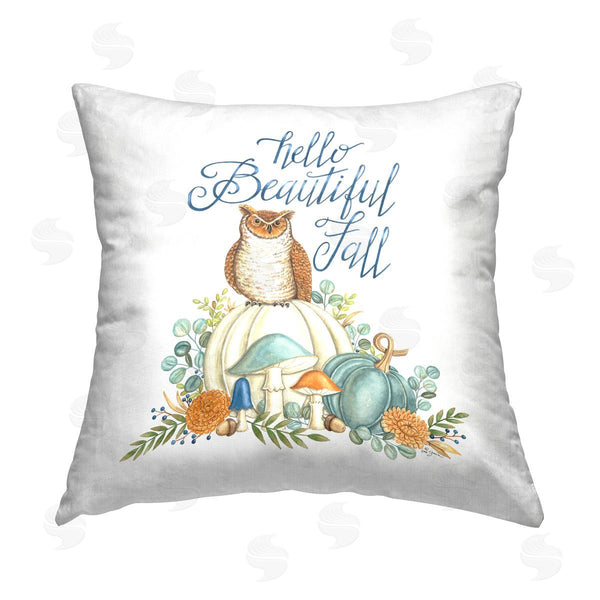 stupell industries Deb Strain | Beautiful Fall Owl Printed Throw Pillow