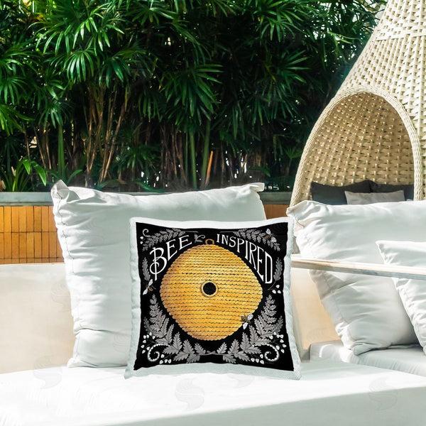 Stupell Industries Deb Strain | Bee Inspired With Hive Printed Throw Pillow