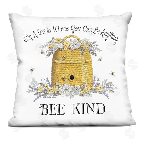 stupell industries Deb Strain | Bee Kind Honey Hive Floral Design Printed Throw Pillow