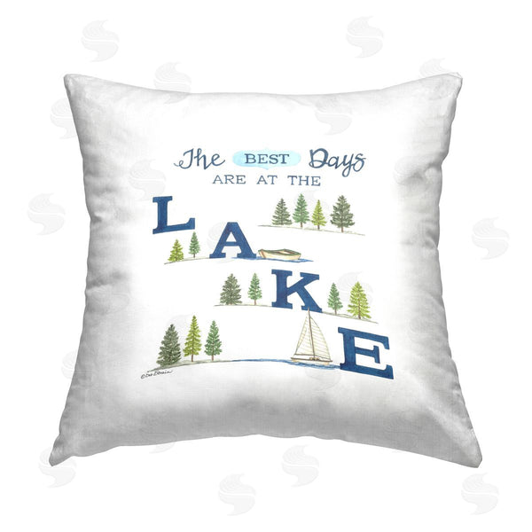 stupell industries Deb Strain | Best Lake Days Phrase Printed Throw Pillow