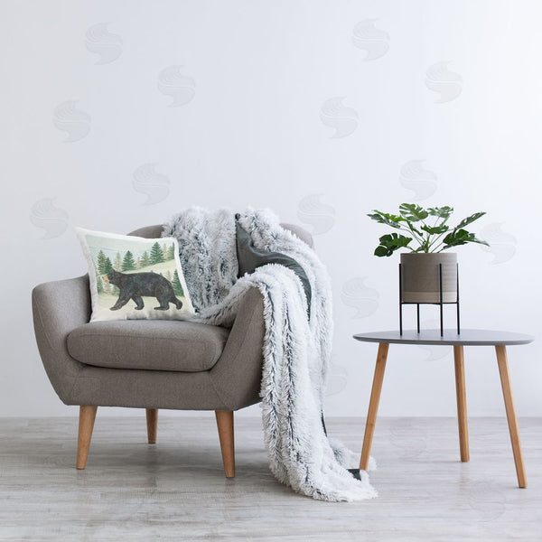 Stupell Industries Deb Strain | Black Bear In Woods Throw Pillow