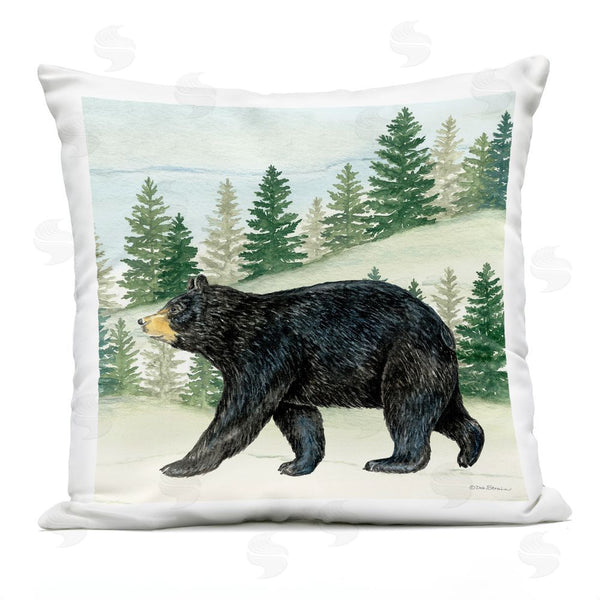 Stupell Industries Deb Strain | Black Bear In Woods Throw Pillow