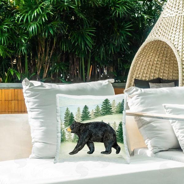Stupell Industries Deb Strain | Black Bear In Woods Throw Pillow