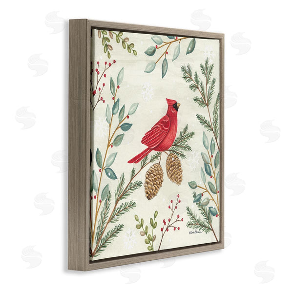 Stupell Industries Deb Strain | Cardinal & Pinecones In Winter Wall Art
