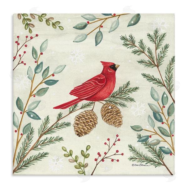 stupell industries Deb Strain | Cardinal & Pinecones in Winter Wall Art