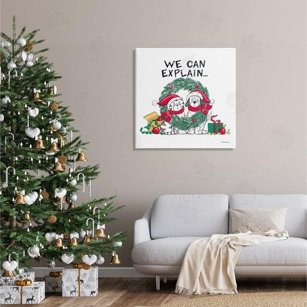 Stupell Industries Deb Strain | Cat & Dog Christmas Humor Wall Art