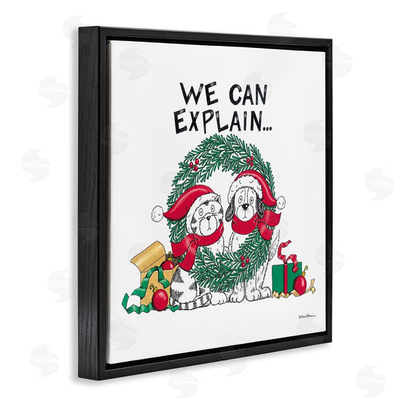 Stupell Industries Deb Strain | Cat & Dog Christmas Humor Wall Art
