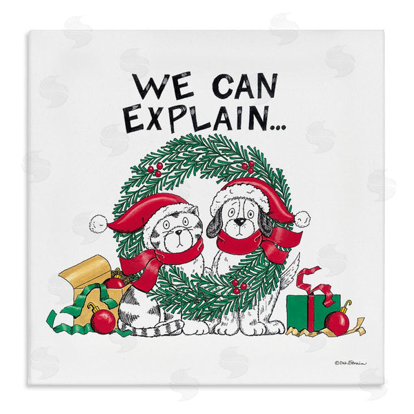 stupell industries Deb Strain | Cat & Dog Christmas Humor Wall Art
