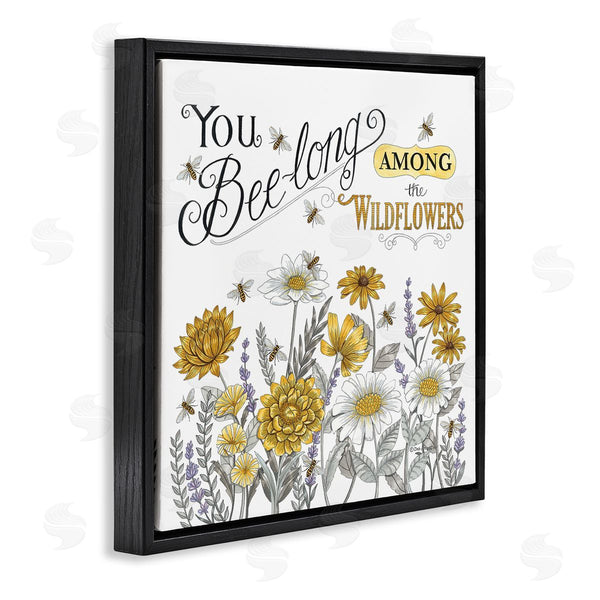 Stupell Industries Deb Strain | Encouraging Bumble Bee Quote Blossoming Flower Meadow Wall Art