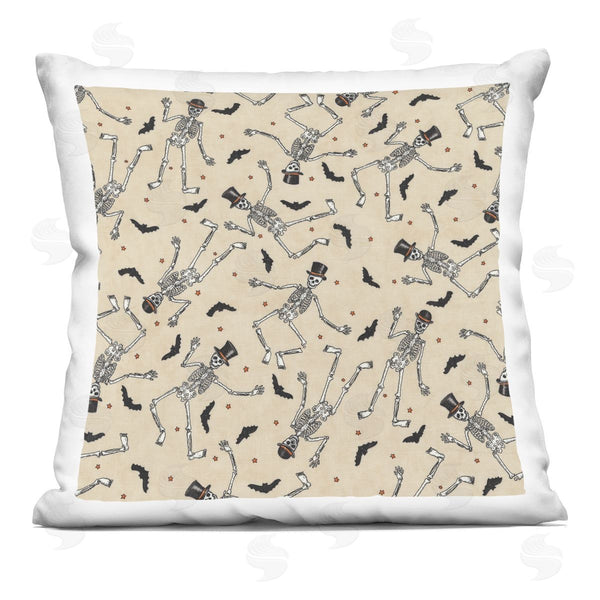 stupell industries Deb Strain | Fun Skeleton Hats Halloween Pattern Printed Throw Pillow