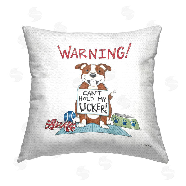 Stupell Industries Deb Strain | Funny Can't Hold Licker Dog Printed Throw Pillow
