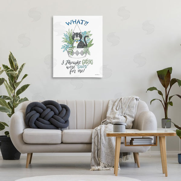 Stupell Industries Deb Strain | Funny Cat Eating Plant Wall Art