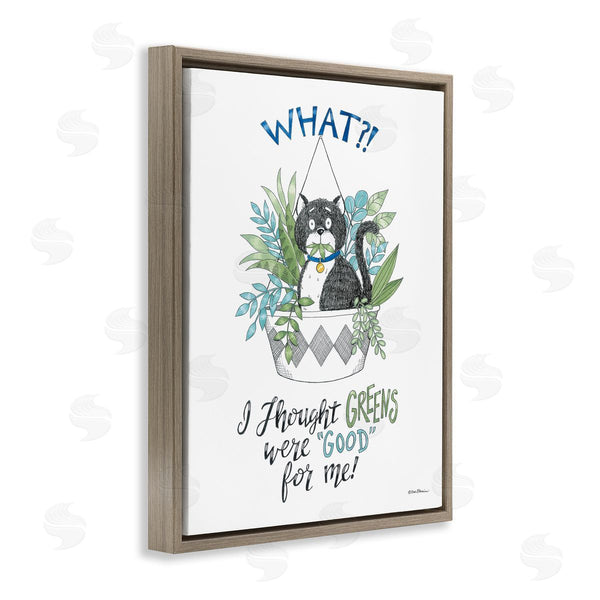 Stupell Industries Deb Strain | Funny Cat Eating Plant Wall Art