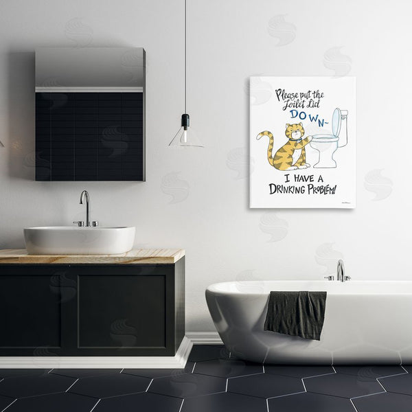 Stupell Industries Deb Strain | Funny Cat & Toilet Wall Art