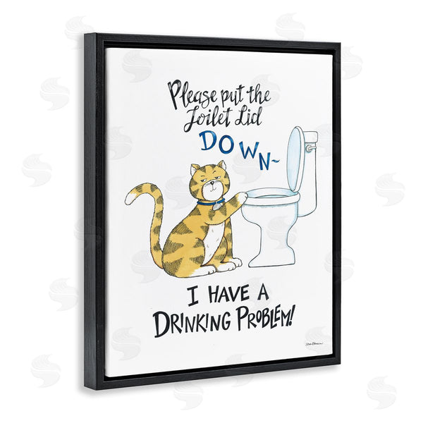 Stupell Industries Deb Strain | Funny Cat & Toilet Wall Art