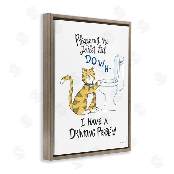 Stupell Industries Deb Strain | Funny Cat & Toilet Wall Art