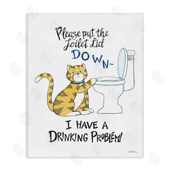 stupell industries Deb Strain | Funny Cat & Toilet Wall Art