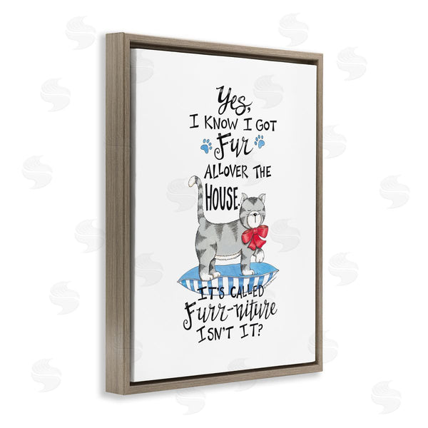 Stupell Industries Deb Strain | Furr-niture Funny Cat Wall Art