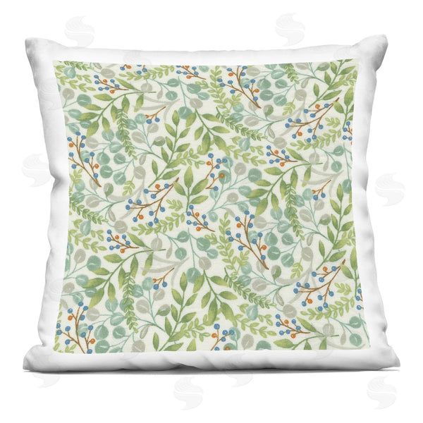 stupell industries Deb Strain | Green Nature Leaves Sprouts Printed Throw Pillow