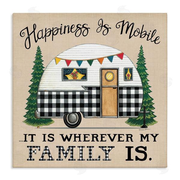 stupell industries Deb Strain | Happiness Where Family Is Uplifting Plaid Camping Van Wall Art
