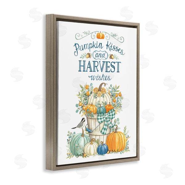 Stupell Industries Deb Strain | Harvest Wishes Autumnal Fall Pumpkins Botanical Bouquet Wall Art