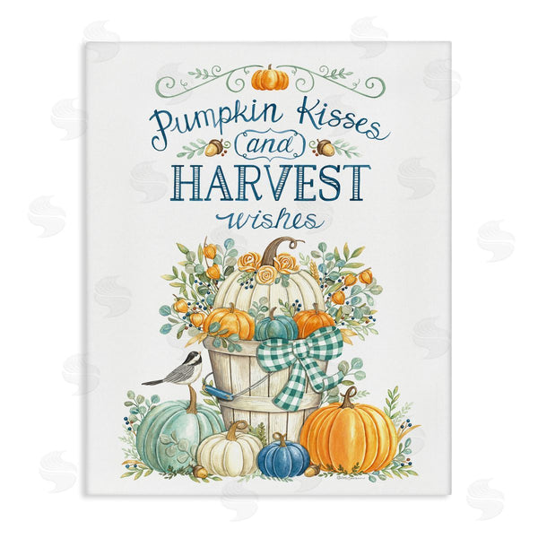 stupell industries Deb Strain | Harvest Wishes Autumnal Fall Pumpkins Botanical Bouquet Wall Art