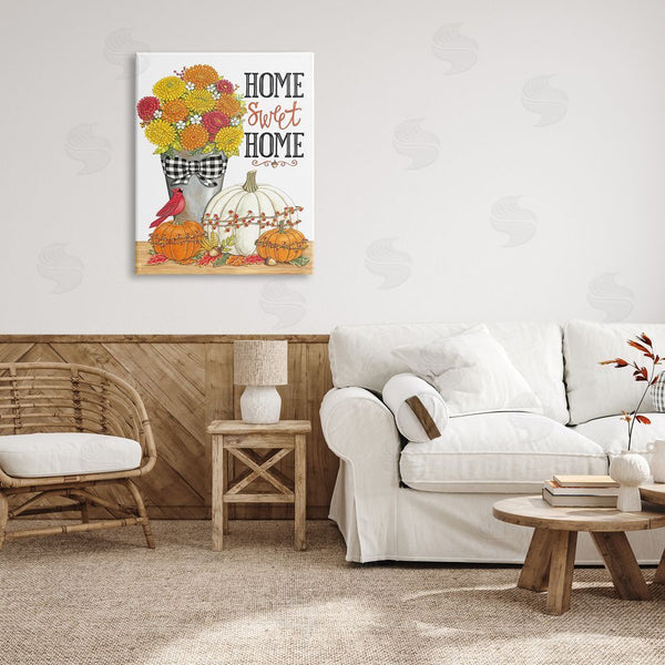 Stupell Industries Deb Strain | Home Sweet Home Autumnal Bouquet Tartan Ribbons Wall Art