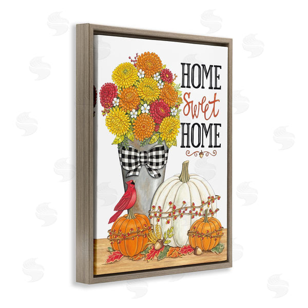 Stupell Industries Deb Strain | Home Sweet Home Autumnal Bouquet Tartan Ribbons Wall Art