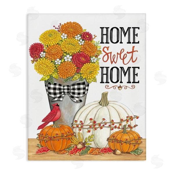 stupell industries Deb Strain | Home Sweet Home Autumnal Bouquet Tartan Ribbons Wall Art