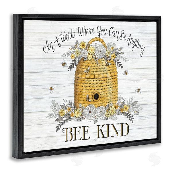 Stupell Industries Deb Strain | In A World Bee Kind Motivational Phrase Beehive Wall Art