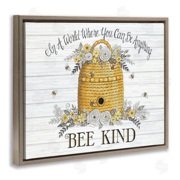 Stupell Industries Deb Strain | In A World Bee Kind Motivational Phrase Beehive Wall Art