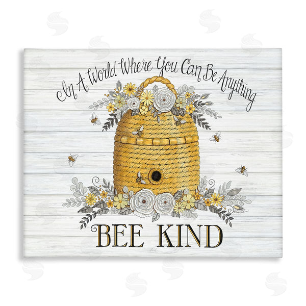 stupell industries Deb Strain | In A World Bee Kind Motivational Phrase Beehive Wall Art