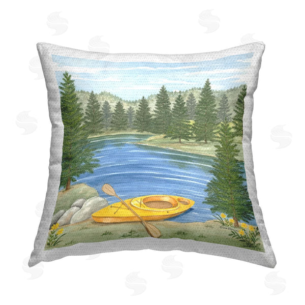 Stupell Industries Deb Strain | Kayak At Lake Shore Printed Throw Pillow
