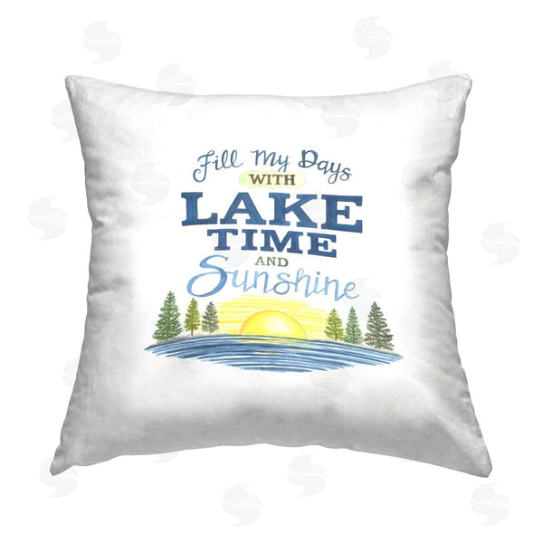 stupell industries Deb Strain | Lake Time & Sunshine Printed Throw Pillow