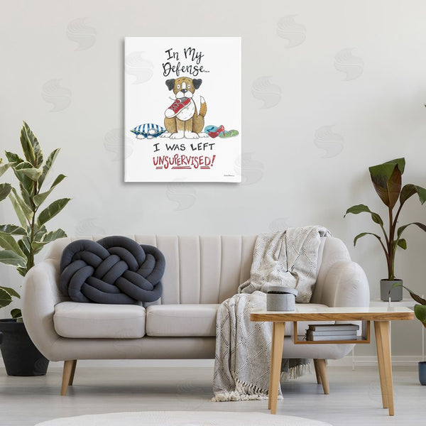Stupell Industries Deb Strain | Left Unsupervised Dog Wall Art