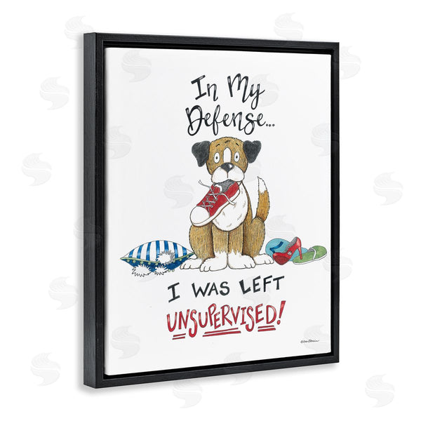 Stupell Industries Deb Strain | Left Unsupervised Dog Wall Art