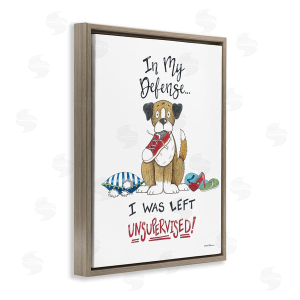 Stupell Industries Deb Strain | Left Unsupervised Dog Wall Art