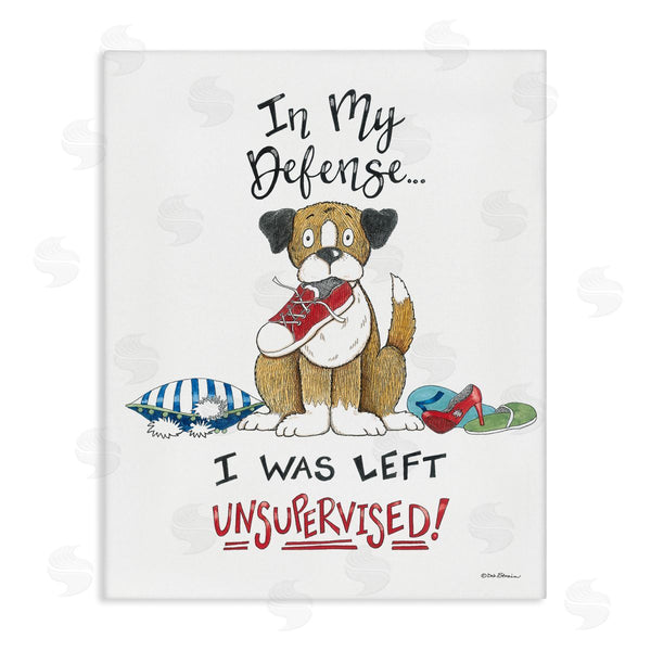 stupell industries Deb Strain | Left Unsupervised Dog Wall Art