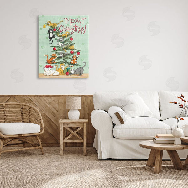 Stupell Industries Deb Strain | Meowy Christmas Holiday Cats Wall Art