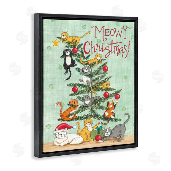Stupell Industries Deb Strain | Meowy Christmas Holiday Cats Wall Art