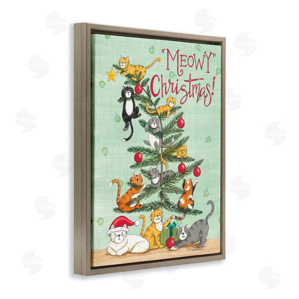 Stupell Industries Deb Strain | Meowy Christmas Holiday Cats Wall Art