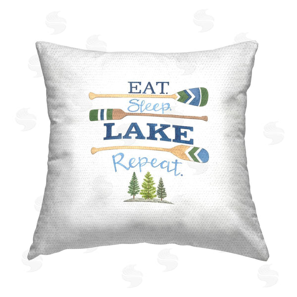 Stupell Industries Deb Strain | Minimal Lake Repeat Phrase Printed Throw Pillow
