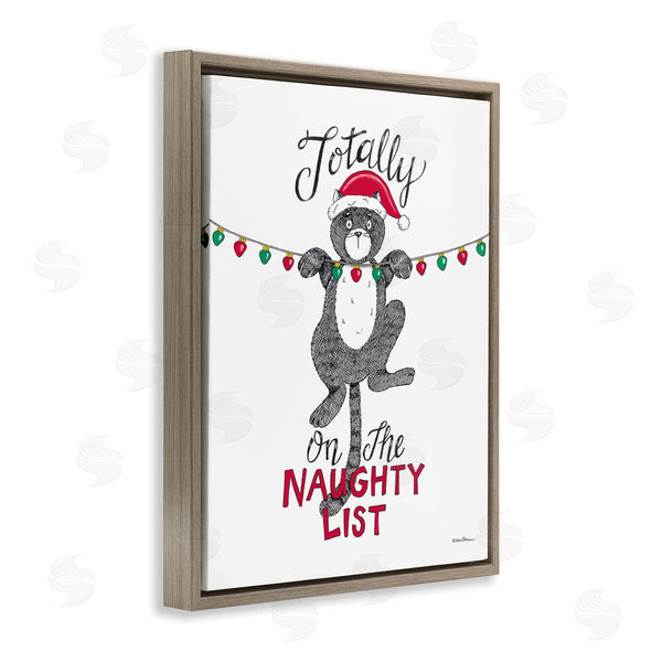 Stupell Industries Deb Strain | Naughty List Cat Phrase Wall Art