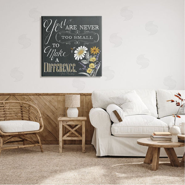 Stupell Industries Deb Strain | Never Too Small Make A Difference Florals Wall Art