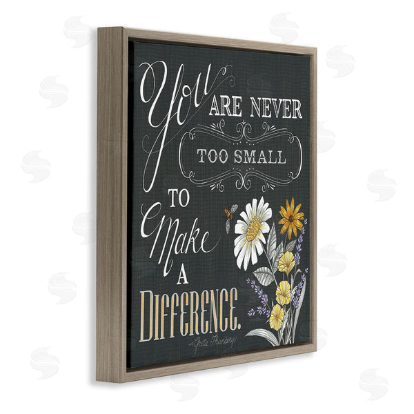 Stupell Industries Deb Strain | Never Too Small Make A Difference Florals Wall Art