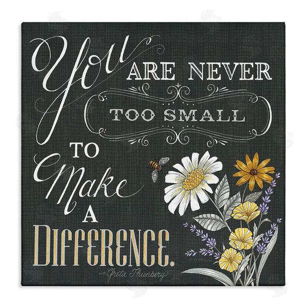 stupell industries Deb Strain | Never Too Small Make A Difference Florals Wall Art