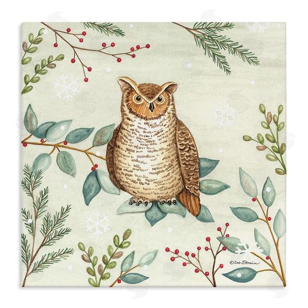 stupell industries Deb Strain | Owl in Woodland Winter Wall Art