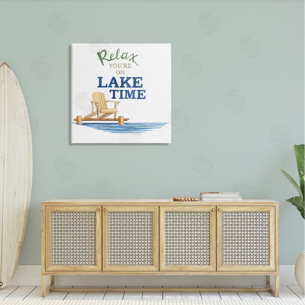 Stupell Industries Deb Strain | Relax You're On Lake Time Phrase Wall Art